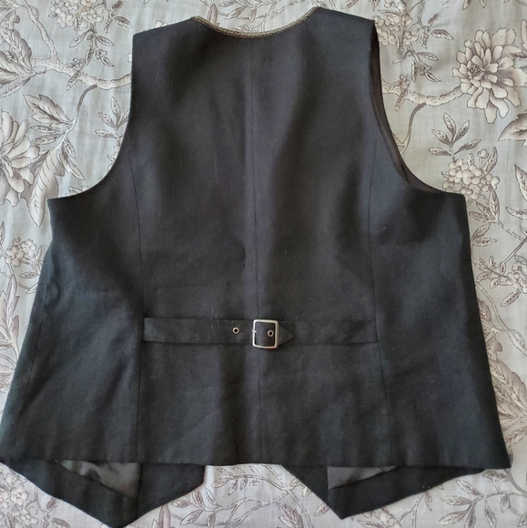 Chico's military-like linen black vest - Picture 3 of 7